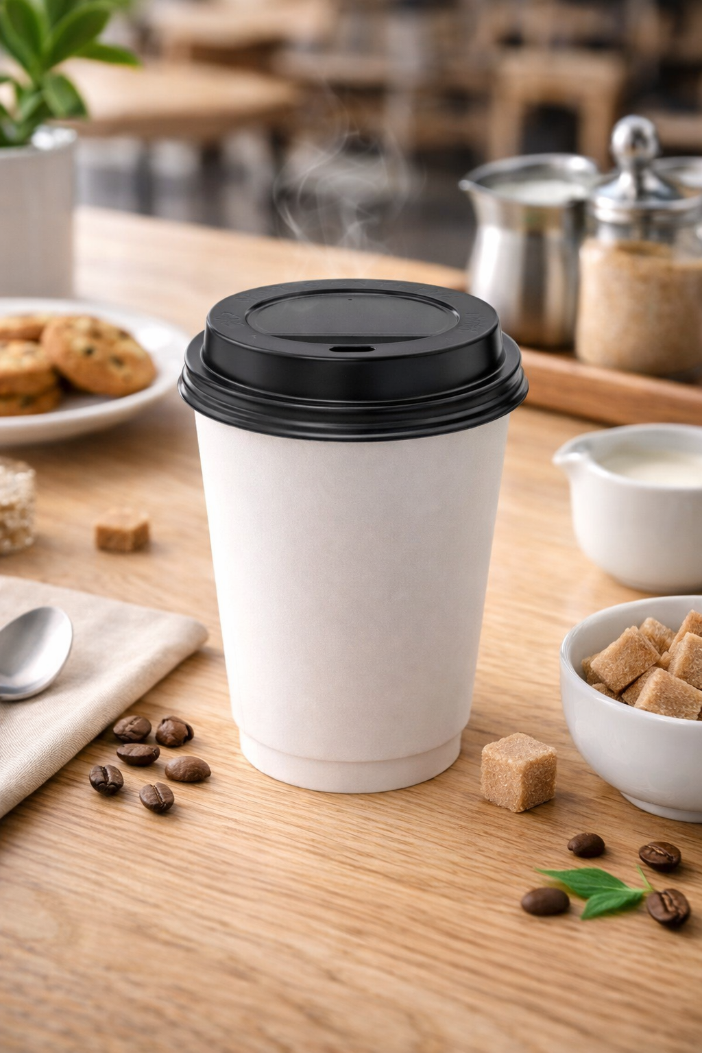 14-16 oz Sıcak İçecek Kapağı Siyah 100lü