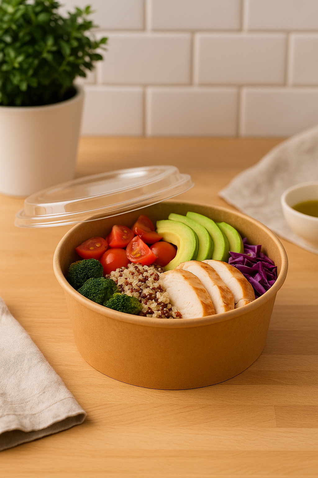 550 cc Kraft Salata Kasesi Kapaklı 50li