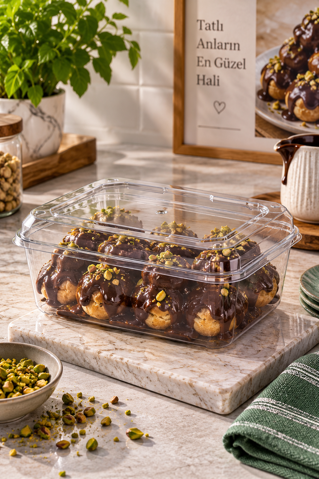 May-390 1000 cc Kapaklı Profiterol Kutu 180li
