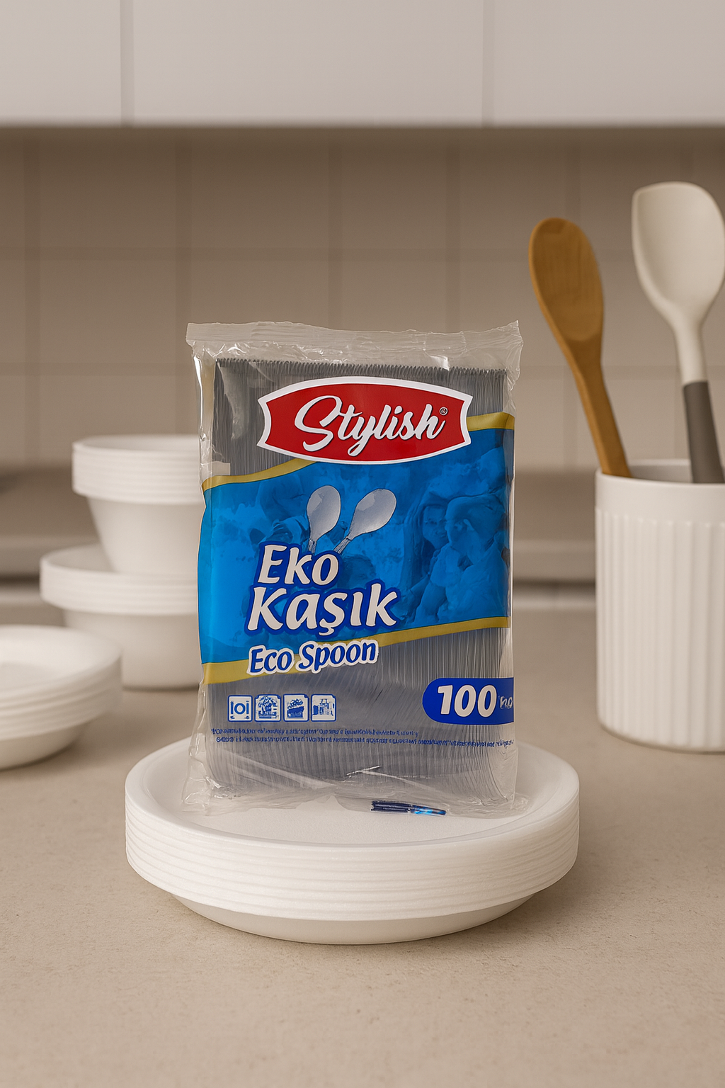 Stylish Eko Kaşık Şeffaf 100lü
