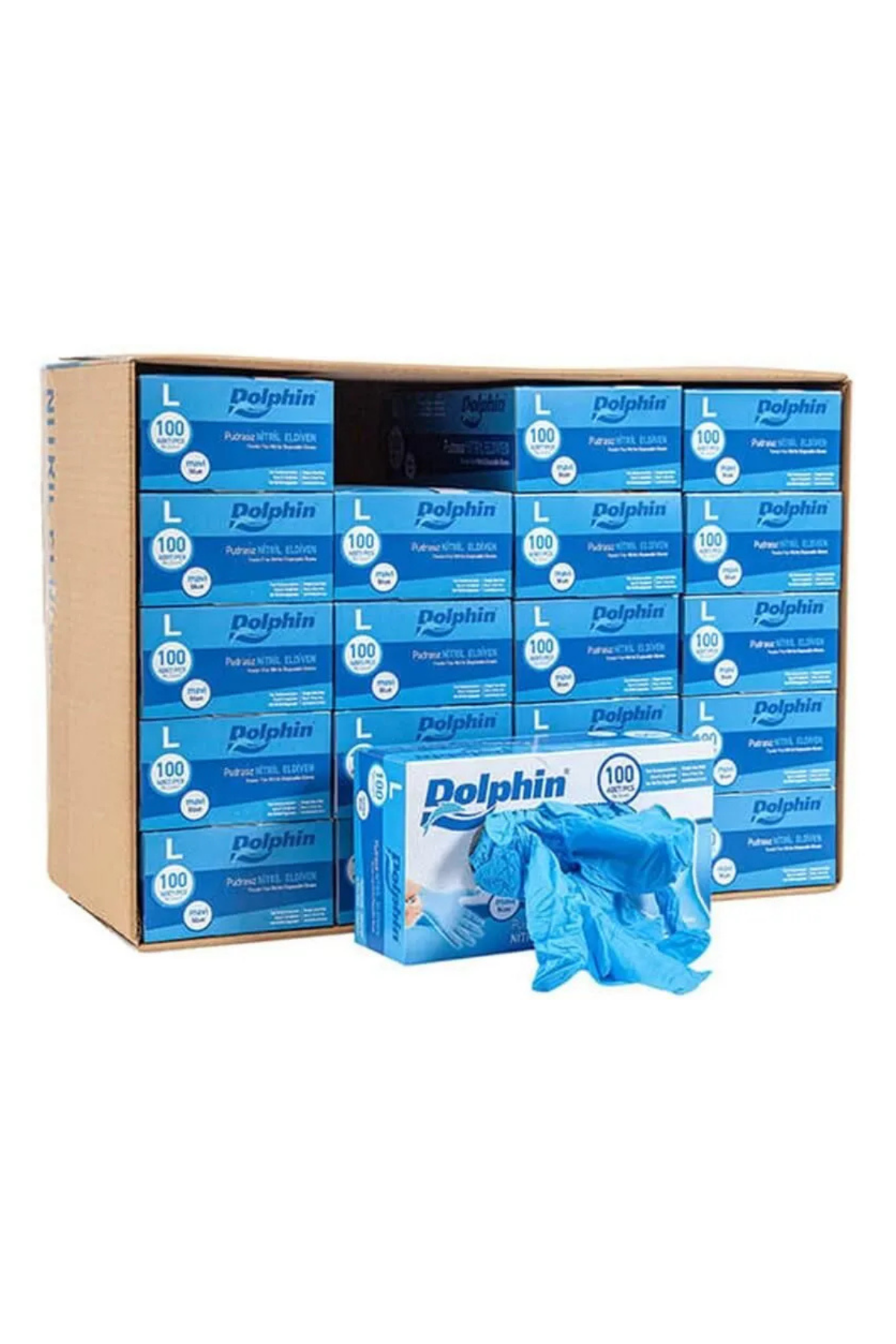 Dolphin Mavi Nitril Eldiven Large 100lü
