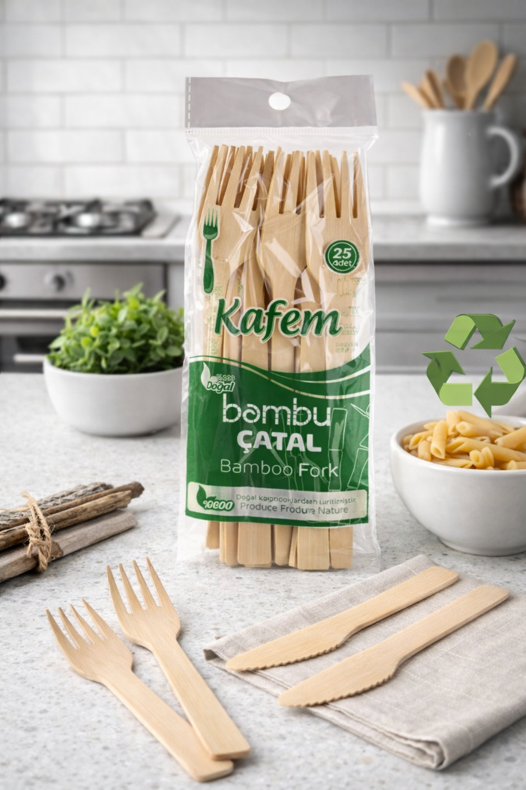 Kafem Ahşap Çatal 25li