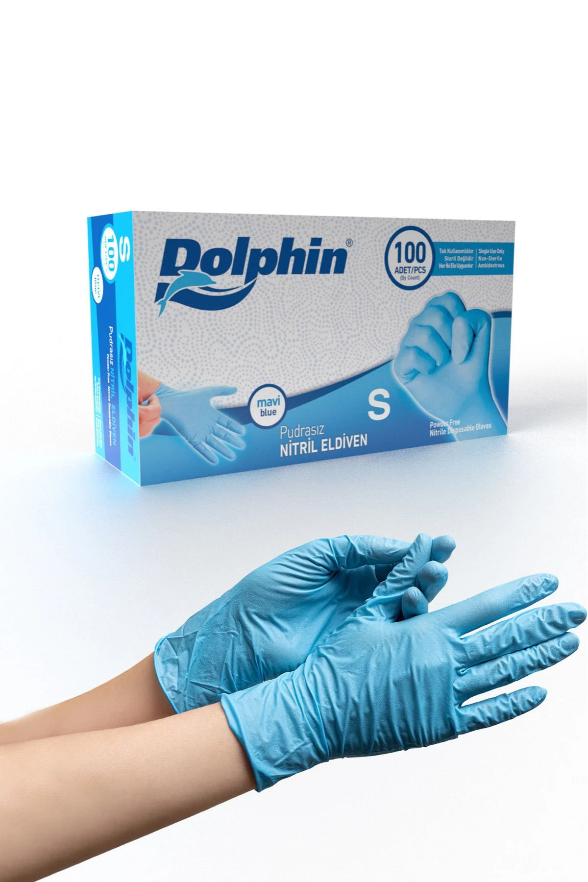 Dolphin Mavi Nitril Eldiven Small 100lü