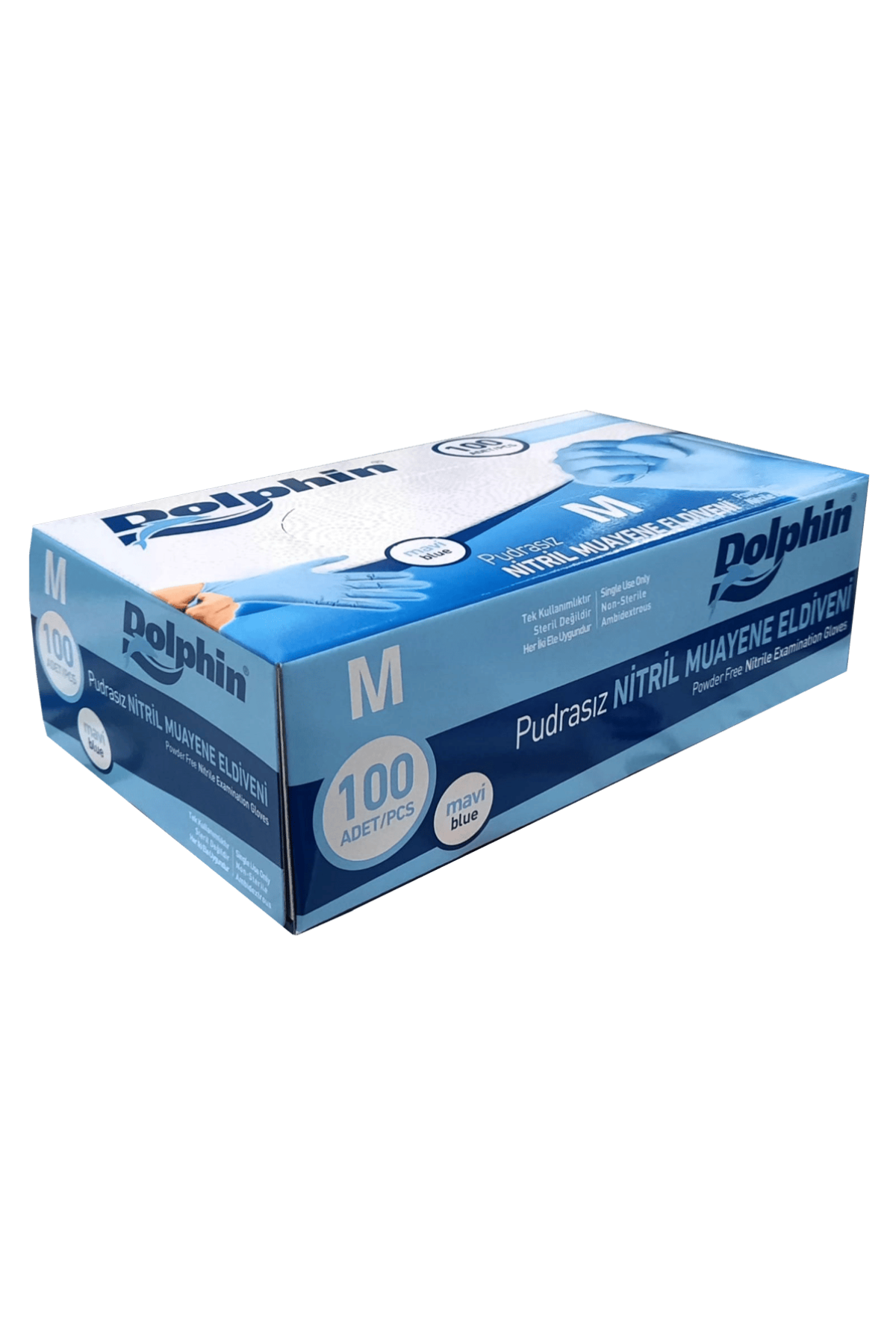 Dolphin Mavi Nitril Eldiven Medium 100lü