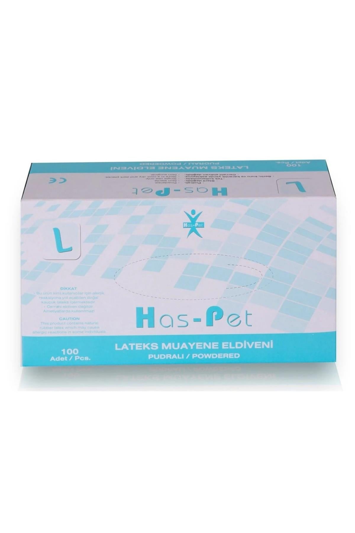 Haspet Beyaz Pudralı Lateks Eldiven Large 100lü