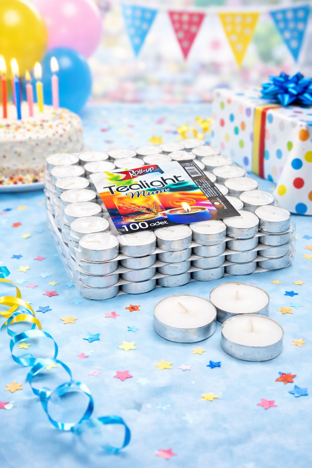 Roll-up Tea Light Mum 100lü