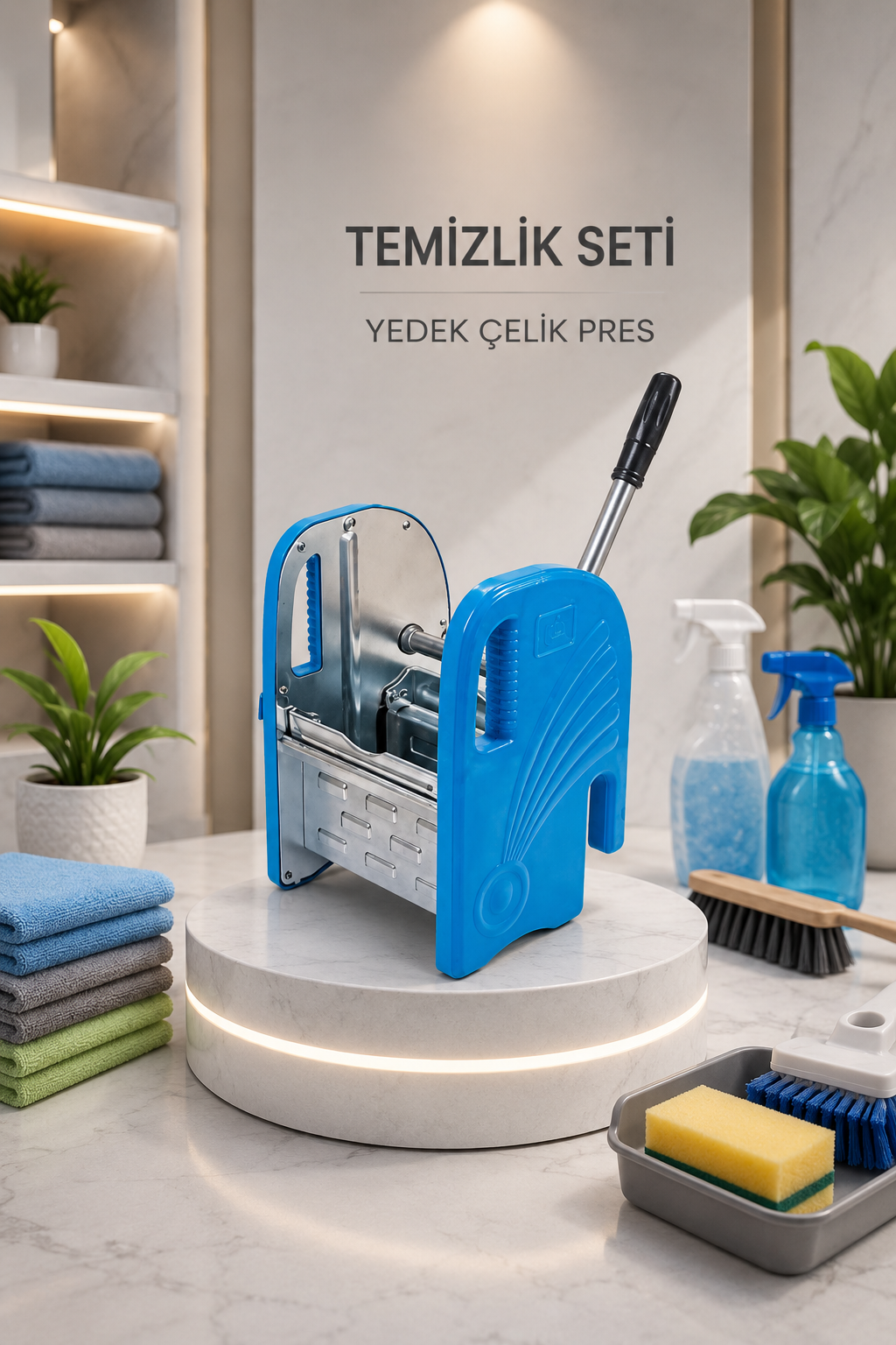 Temizlik Seti Yedek Çelik Pres | Mop Kovası Uyumlu Dayanıklı Yedek Sıkma Aparatı