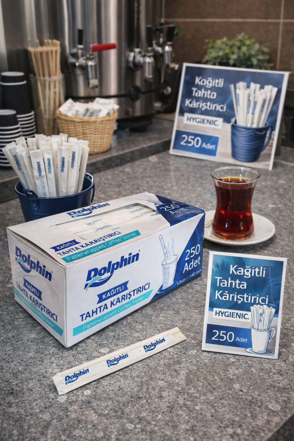 Dolphin Kağıtlı Tahta Karıştırıcı