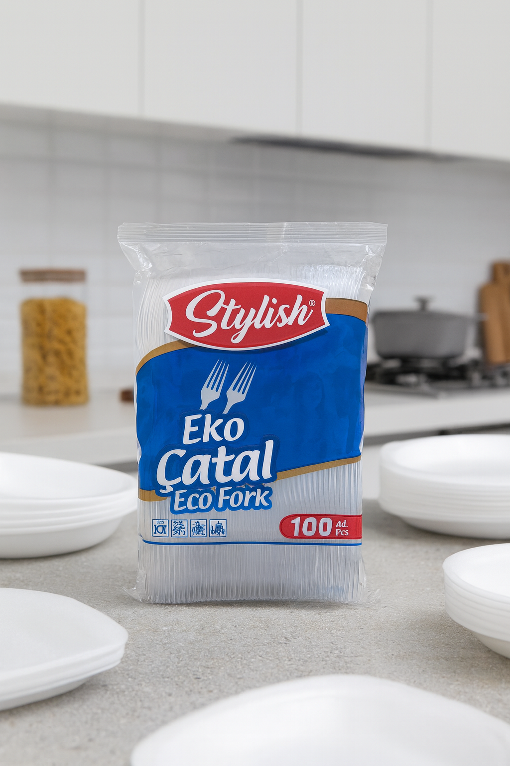 Stylish Eko Çatal Şeffaf 100lü