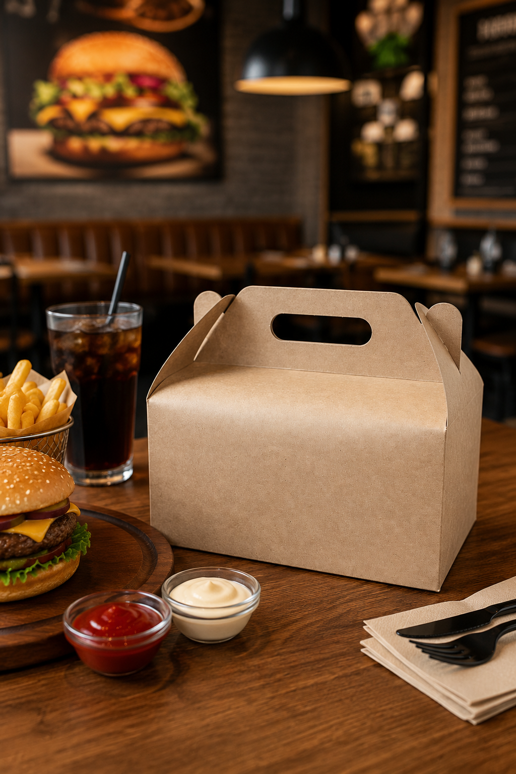 Kraft Menü Taşıma Çantası Mealbox – Paket Servis Çantası 25 Adet