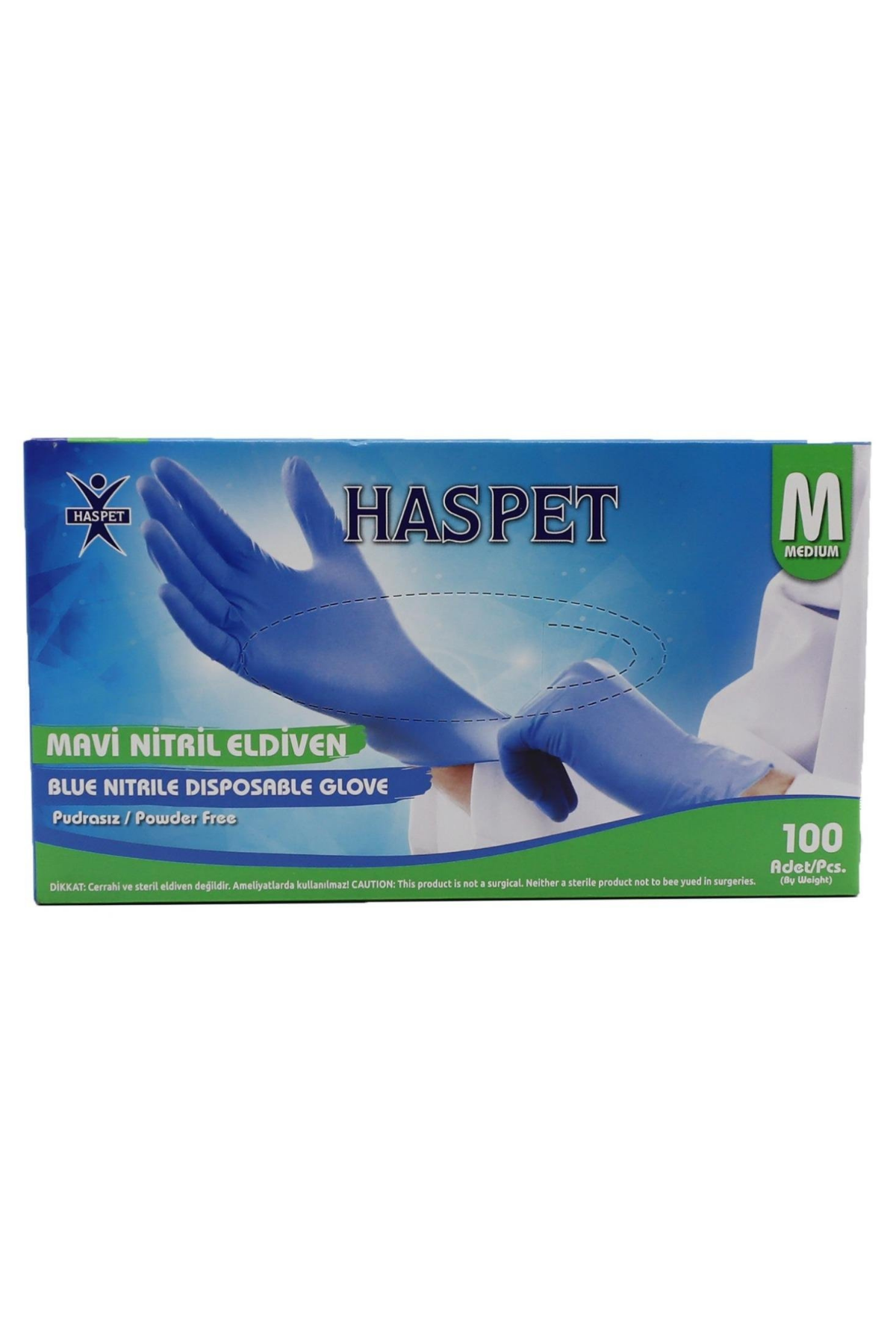 Haspet Mavi Nitril Eldiven Medium 100lü