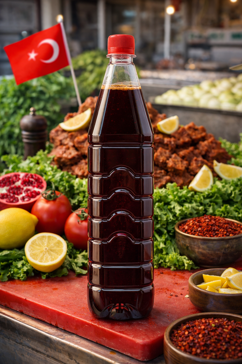 750 cc Nar Ekşi Şişesi Kırmızı Kapak 100lü