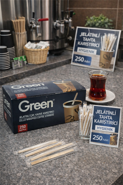 Green Jelatinli Tahta Karıştırıcı 250li