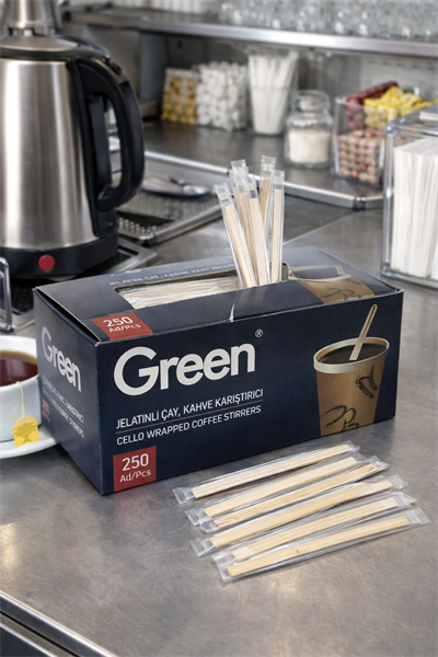 Green Jelatinli Tahta Karıştırıcı 250li