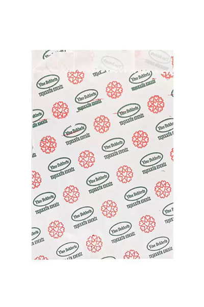 15x25 cm Lvc Kuşe Kese Kağıdı Desenli Beyaz 10 KG