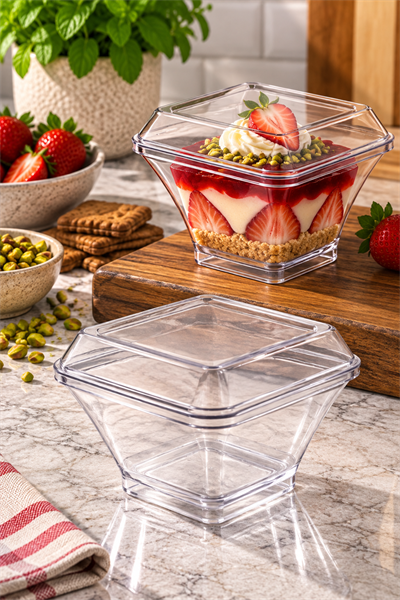 May-314 260 cc Asos Kare Kapaklı Kase 500lü