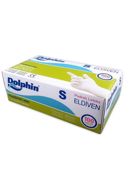 Dolphin Beyaz Pudralı Lateks Eldiven Small 100lü