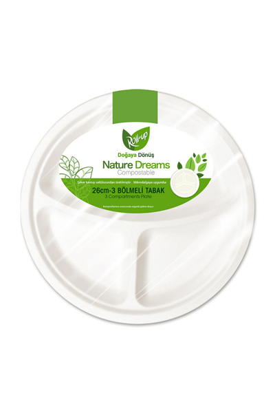 Roll-Up Nature Dreams 26 cm 3 Bölmeli Bambu Tabak 25 Adet