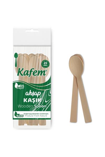 Kafem Ahşap Kaşık 25li