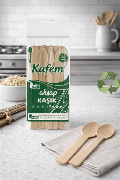 Kafem Ahşap Kaşık 25li