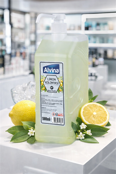 Alvina 80 Derece Pompalı Limon Kolonyası 1000 ml
