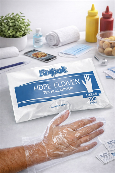 Burpak Şeffaf Tezgah Eldiveni 100lü