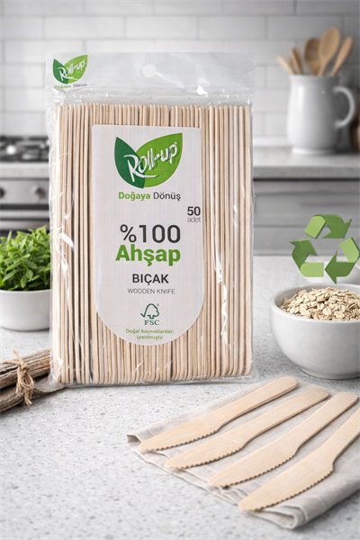 Roll-Up Ahşap Bıçak 50li