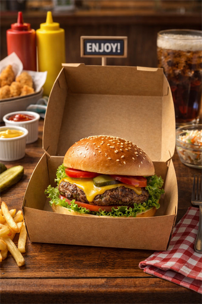 Kraft Tekli Hamburger Kutusu 100 Adet