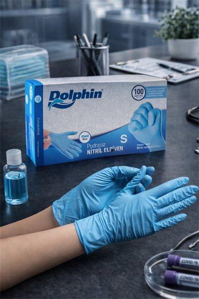 Dolphin Mavi Nitril Eldiven Small 100lü