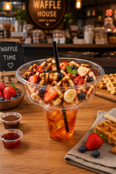 95 Çap Pet Waffle Kapak Bardak Üstü Waffle