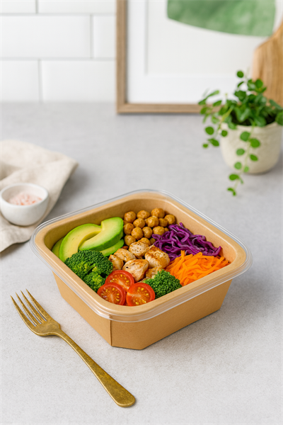 750 cc Kare Kraft Salata Kasesi 300lü