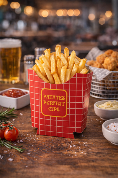 Patates Cips Kutusu Kırmızı 100lü
