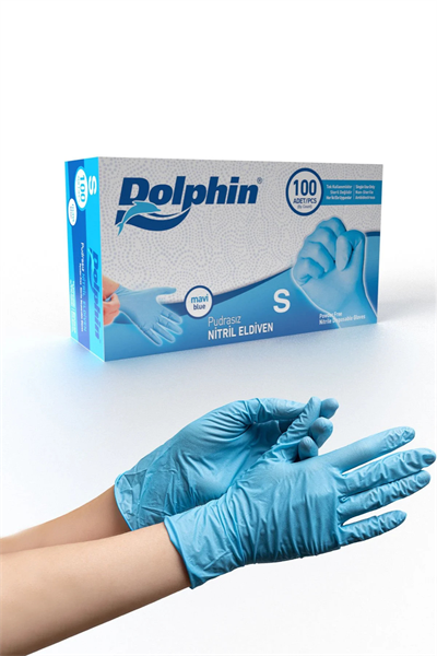 Dolphin Mavi Nitril Eldiven Small 100lü