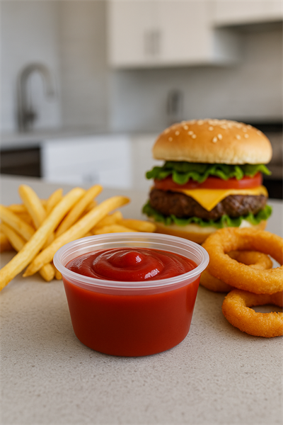 120 cc Yuvarlak Kapaklı Sos Kabı 50li