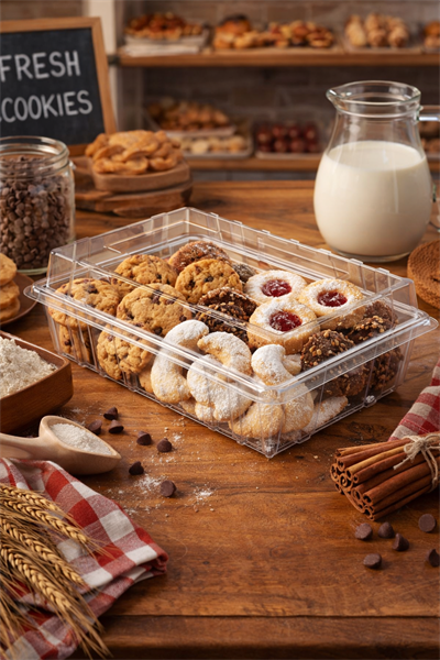 Dipack 1000 gr Yayvan Kapaklı Kurabiye Kabı