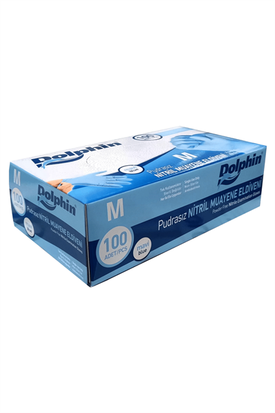 Dolphin Mavi Nitril Eldiven Medium 100lü