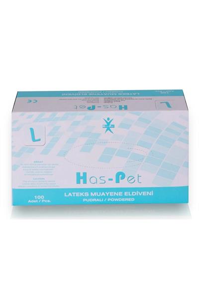 Haspet Beyaz Pudralı Lateks Eldiven Large 100lü