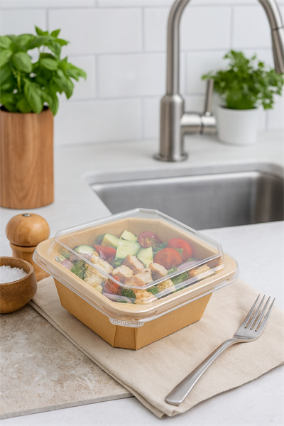 1000 cc Kare Kraft Salata Kasesi 300lü