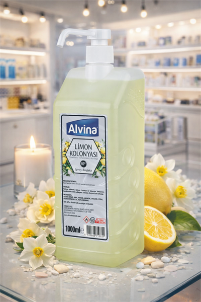 Alvina 80 Derece Pompalı Limon Kolonyası 1000 ml