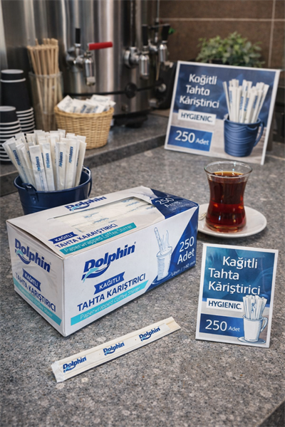 Dolphin Kağıtlı Tahta Karıştırıcı 250li