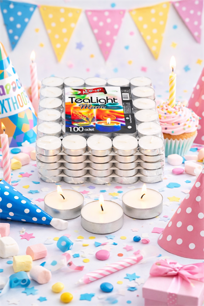 Roll-up Tea Light Mum 100lü
