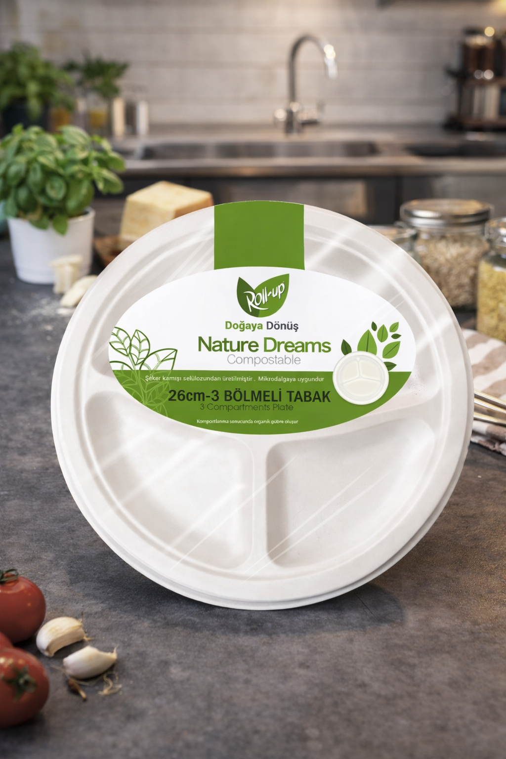 Roll-Up Nature Dreams 26 cm 3 Bölmeli Bambu Tabak 25 Adet