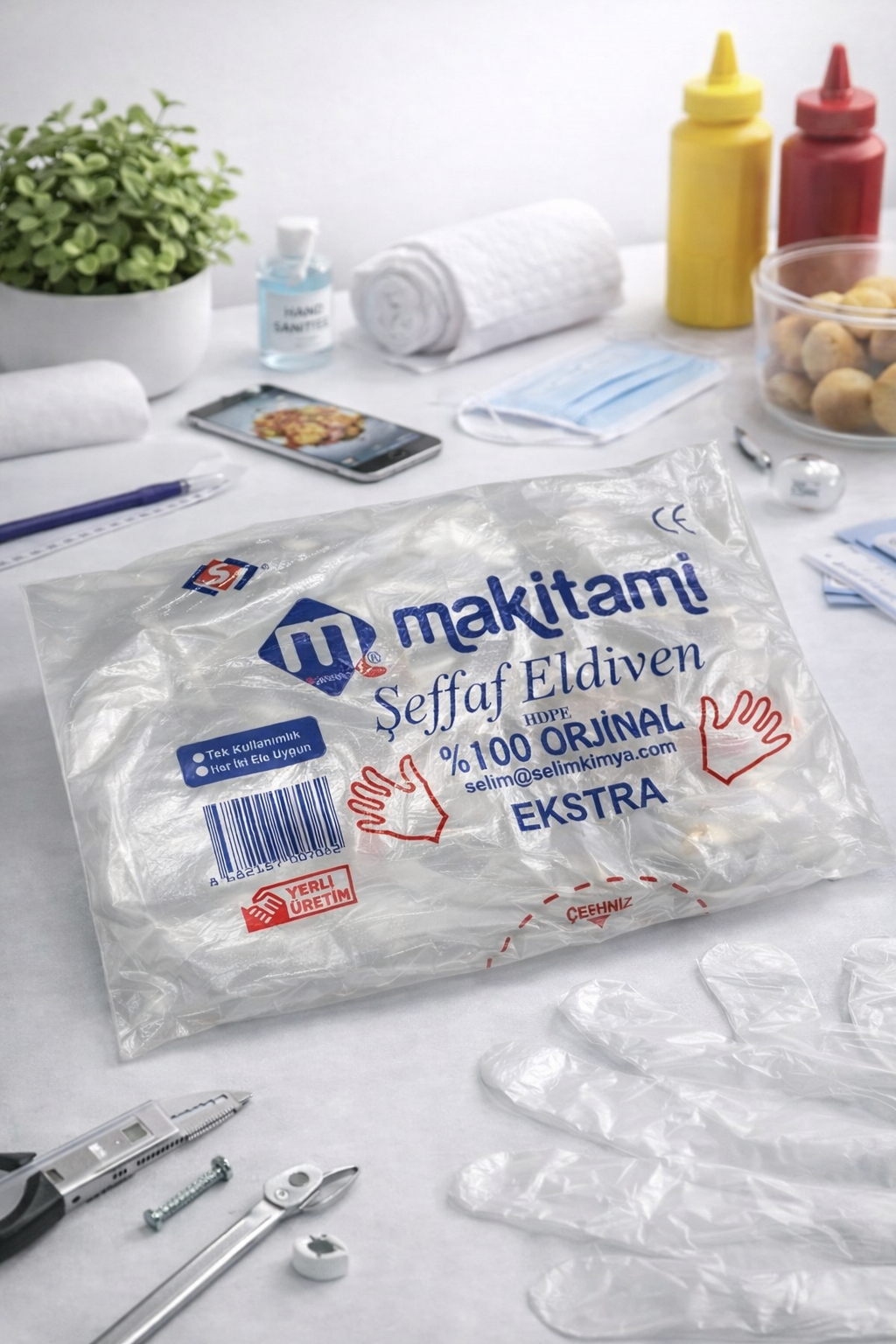 Makitami Şeffaf Tezgah Eldiveni 100'lü