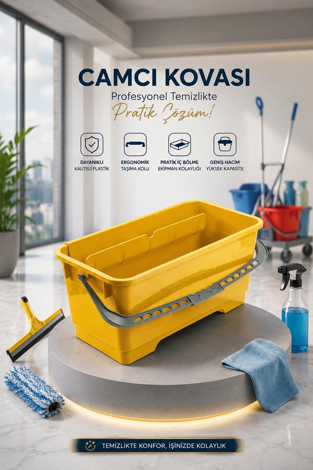 Camcı Kovası | Cam Temizleme Kovası, Profesyonel Temizlik Ekipmanı