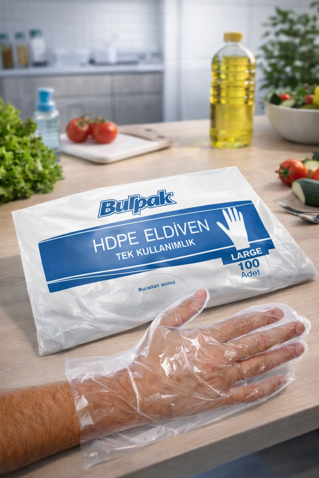 Burpak Şeffaf Tezgah Eldiveni 100'lü