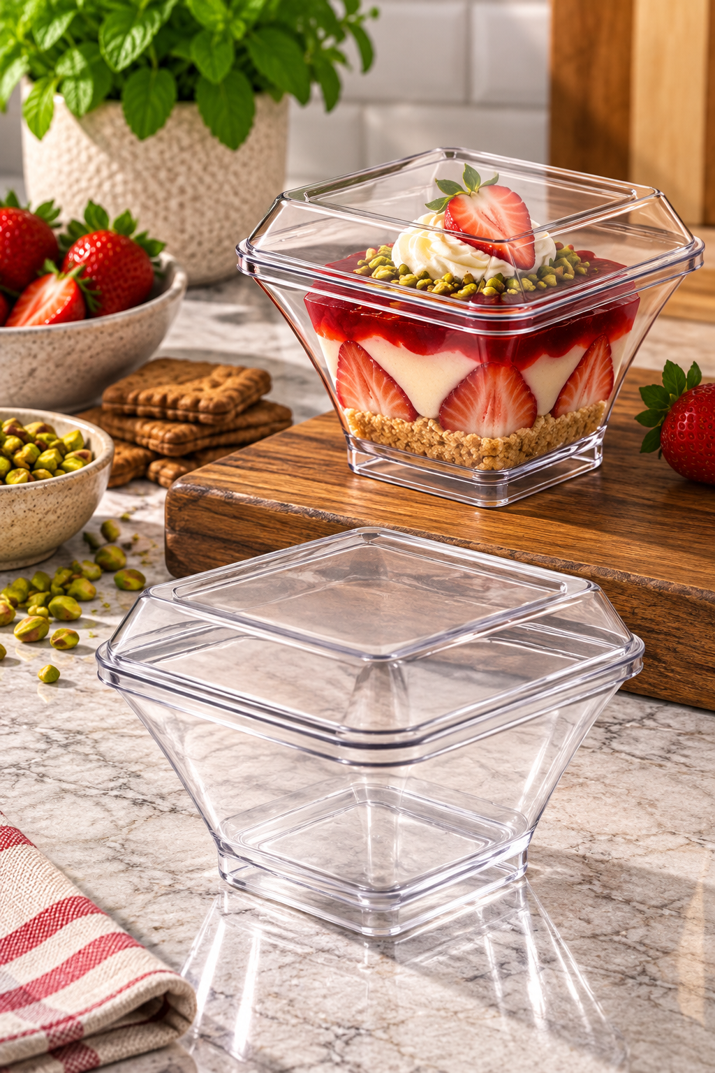 May-314 260 cc Asos Kare Kapaklı Kase 500'lü