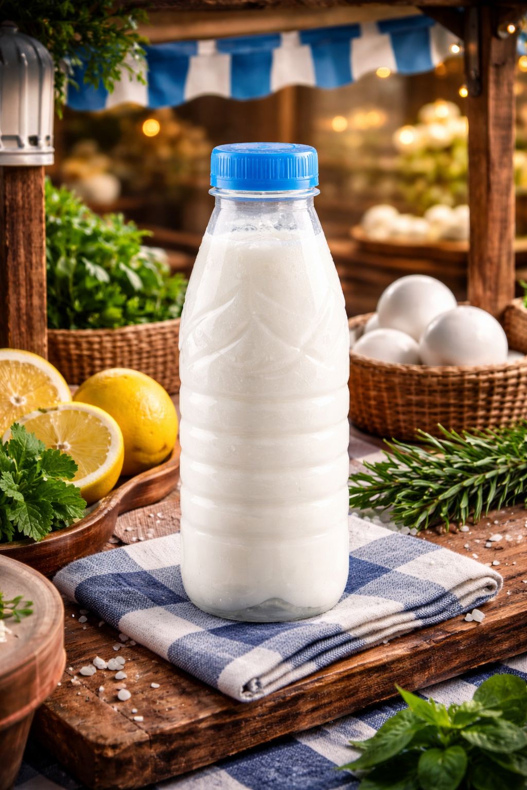 300 cc Ayran Şişesi Mavi Kapaklı 150'li