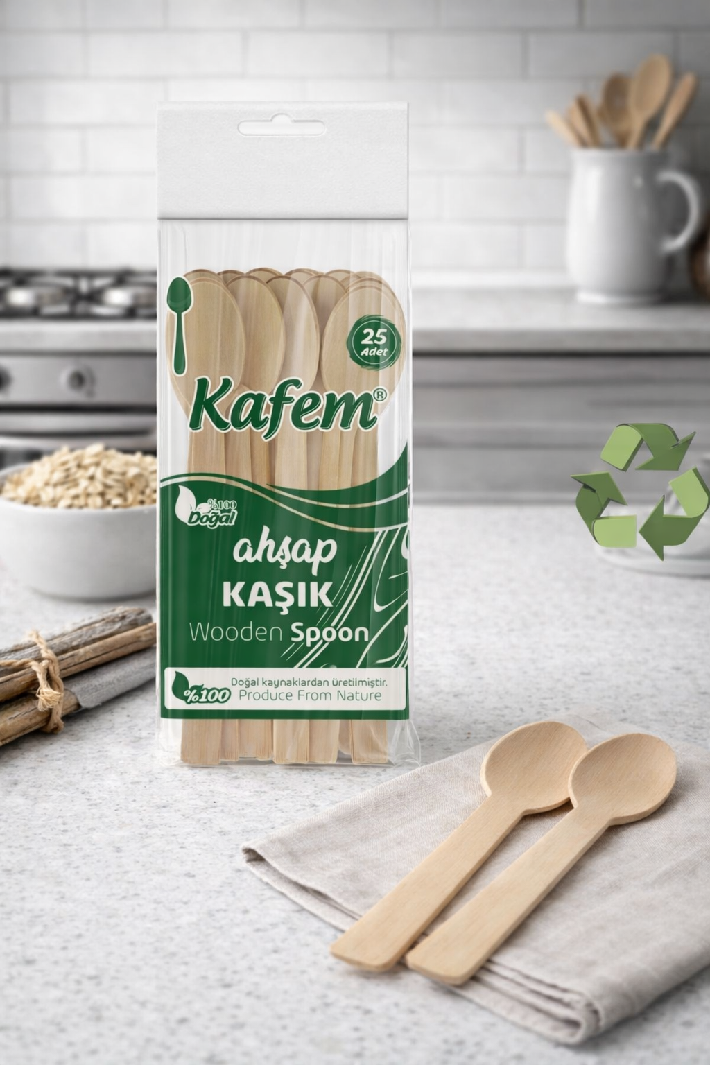 Kafem Ahşap Kaşık 25'li