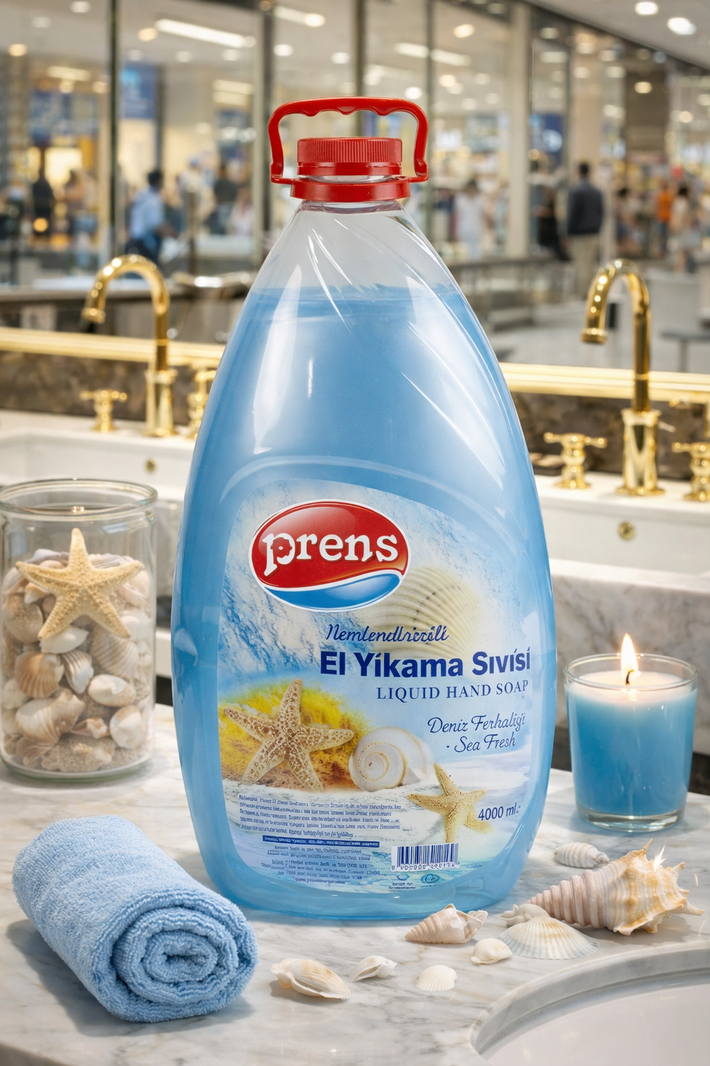 Prens Nemlendiricili El Yıkama Sıvısı Deniz Ferahlığı 4 LT