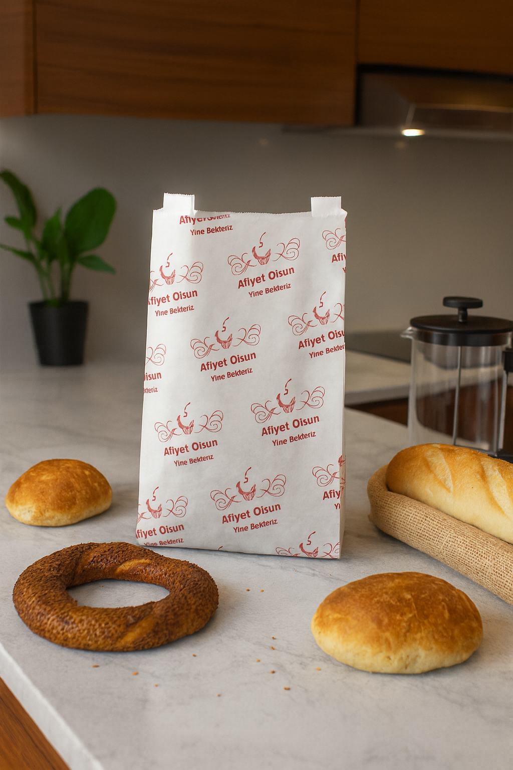12x22 cm Lvc Kuşe Kese Kağıdı Desenli Beyaz 10 KG
